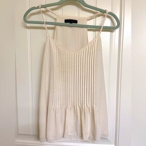 Sanctuary "Fling" Flowy Waffle Knit Tank - Milk White - Size S